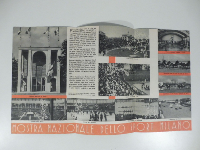 Mostra nazionale dello sport. Palazzo dell'arte. Milano. Maggio - Dicembre 1935. (Pieghevole pubblicitario)